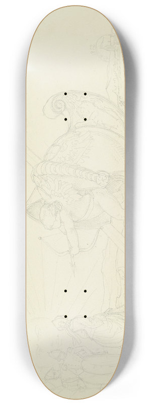 Eduard von Steinle - Scherzhafte Auffassung der Erklrung des befreundeten Barons C.v.W., Oesterr. Dragoner-Offiziers; Er suche zur Ehe die Frau mit den kleinsten Fssen. 8.25 inch art skate deck