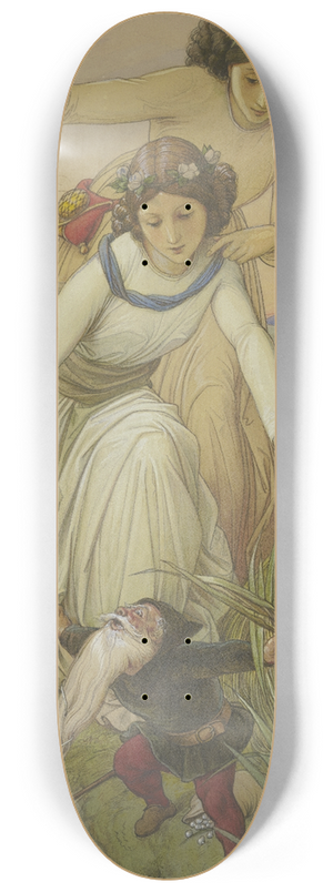 Eduard von Steinle - Schneeweichen und Rosenrot finden den Zwerg, dessen Bart sich in der Angelschnur verheddert hat 8.25 inch art skate deck