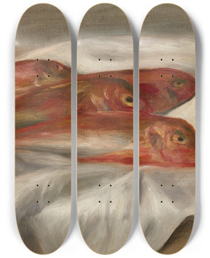 Triptych art skateboard deck of Pierreauguste Renoir Rougets Grondins by Pierre-Auguste Renoir (1841-1919)