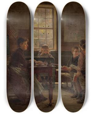 Triptych art skateboard deck of Edward Lamson Henry A Countryschool by Edward Lamson Henry (1841-1919) Triptych art skateboard deck of Edward Lamson Henry A Countryschool by Edward Lamson Henry (1841-1919)