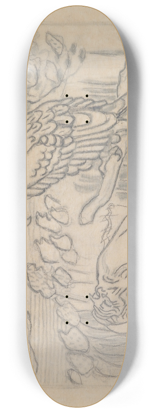 Akseli Gallen-Kallela - The Great Kalevala, Poem II, sketch. Vinminen and eagle Kokkolintu. 8.25 inch art skate deck