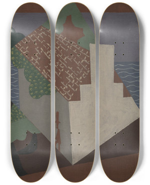 Triptych art skateboard deck of Lopold Survage Landscape by Lopold Survage (1879-1968)