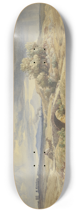 Eduard Wilhelm Pose - Italienische Campagna mit Aqudukten links 8.25 inch art skate deck