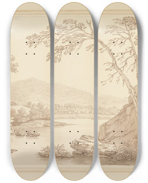 Triptych art skateboard deck of Joseph Farington Ambleside by Joseph Farington (1747-1821) Triptych art skateboard deck of Joseph Farington Ambleside by Joseph Farington (1747-1821)