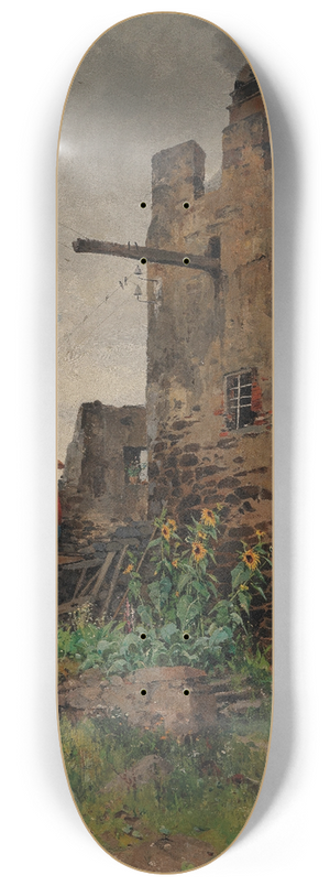 Eduard Zetsche - Wachau, Scene of Drnstein, by the Old Town Wall 8.25 inch art skate deck