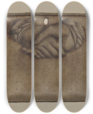 Triptych art skateboard deck of Emile Cero Firemark_1 by Emile Cero