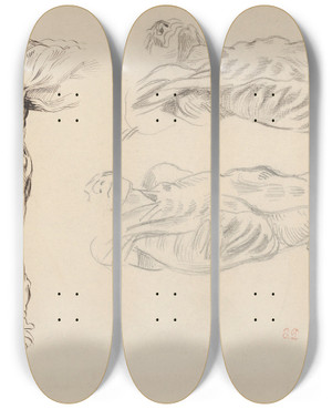 Triptych art skateboard deck of Eugne Delacroix Corch Three Studies Of A Male Cadaver by Eugene Delacroix (1798-1863) Triptych art skateboard deck of Eugne Delacroix Corch Three Studies Of A Male Cadaver by Eugene Delacroix (1798-1863)