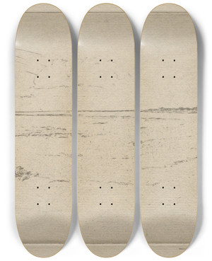 Triptych art skateboard deck of Sir Frank Short Gathering The Flock On Maxwellbank No 2 by Sir Frank Short (1857-1945)