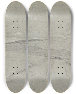 Triptych art skateboard deck of John Linnell Mountain View In North Wales by John Linnell (1792-1882)