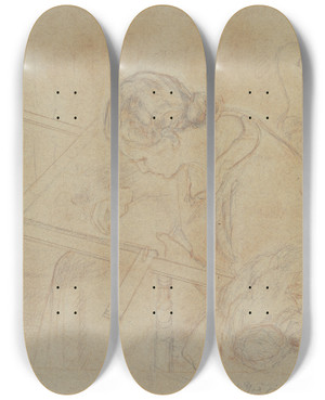 Triptych art skateboard deck of Felix Klipstein Grfin Solms Teppich Wirkend by Felix Klipstein