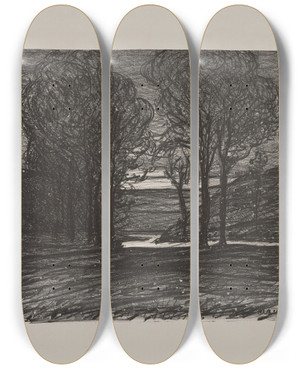 Triptych art skateboard deck of Maxime Maufra La Valle De Tonqudec by Maxime Maufra (1861-1918)