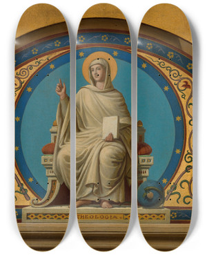 Triptych art skateboard deck of Josephfrdriccharles Soulacroix La Thologie by Joseph-Frdric-Charles Soulacroix (1825-1879)