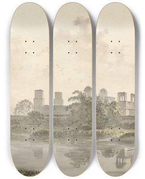 Triptych art skateboard deck of Samuel Davis View Of A Fort by Samuel Davis (1757-1819) Triptych art skateboard deck of Samuel Davis View Of A Fort by Samuel Davis (1757-1819)