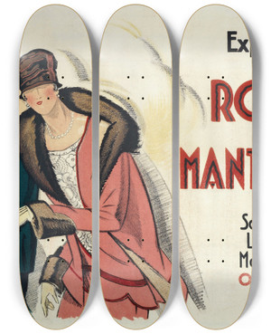 Triptych art skateboard deck of Luc Marc Exposition De Robes And Manteaux by Luc Marc