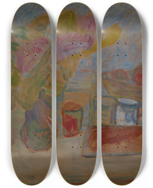 Triptych art skateboard deck of Sasza Blonder Still Life With Bread by Sasza Blonder (1909-1949)