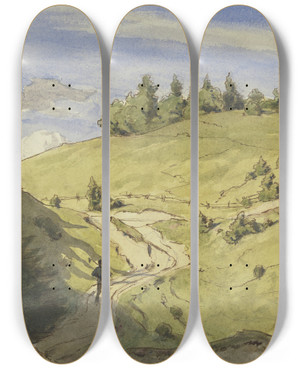 Triptych art skateboard deck of Hans Thoma Landscape In The Black Forest_1 by Hans Thoma (1839-1924) Triptych art skateboard deck of Hans Thoma Landscape In The Black Forest_1 by Hans Thoma (1839-1924)