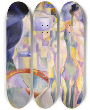 Triptych art skateboard deck of Robert Delaunay La Ville De Paris_2 by Robert Delaunay (1885-1941) Triptych art skateboard deck of Robert Delaunay La Ville De Paris_2 by Robert Delaunay (1885-1941)