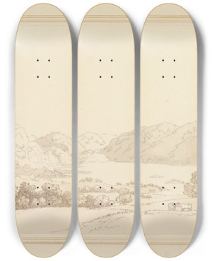 Triptych art skateboard deck of Joseph Farington Landscape_1 by Joseph Farington (1747-1821) Triptych art skateboard deck of Joseph Farington Landscape_1 by Joseph Farington (1747-1821)