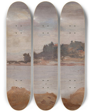 Triptych art skateboard deck of Jan Cigliski Corfu by Jan Ciaglinski (1858-1913)