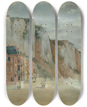 Triptych art skateboard deck of Louise Abbma Le Trport by Louise Abbema (1853-1927)