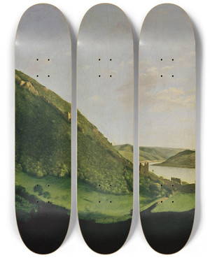 Triptych art skateboard deck of Kroly Mark Visegrd by Karoly Marko (1791-1860)