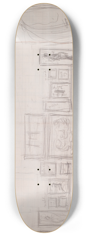 Akseli Gallen-Kallela - Venetsian biennaalin ripustussuunnitelma 8.25 inch art skate deck
