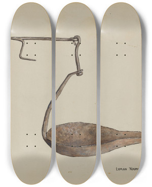 Triptych art skateboard deck of Lyman Young Lamp by Lyman Young