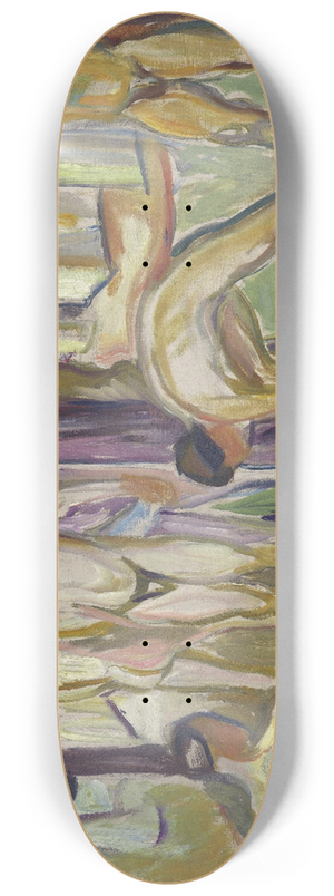 Edvard Munch - Naked Men in Landscape 8.25 inch art skate deck Edvard Munch - Naked Men in Landscape 8.25 inch art skate deck