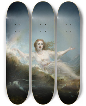 Triptych art skateboard deck of Robert Wilhelm Ekman Ilmatar by Robert Wilhelm Ekman (1808-1873)