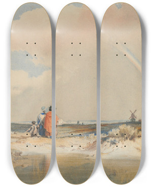 Triptych art skateboard deck of Edward Duncan Landscape With A Rainbow by Edward Duncan (1803-1882) Triptych art skateboard deck of Edward Duncan Landscape With A Rainbow by Edward Duncan (1803-1882)