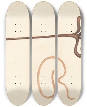 Triptych art skateboard deck of Elizabeth Johnson Branding Iron_9 by Elizabeth Johnson