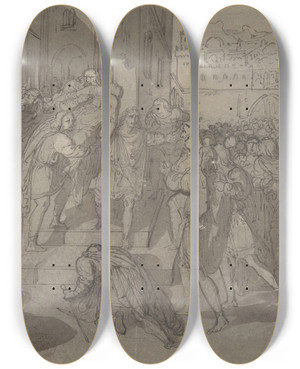Triptych art skateboard deck of Wilhelm Von Kaulbach Virginius And Virginia by Wilhelm von Kaulbach (1805-1874) Triptych art skateboard deck of Wilhelm Von Kaulbach Virginius And Virginia by Wilhelm von Kaulbach (1805-1874)