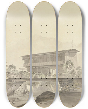 Triptych art skateboard deck of Samuel Davis Near Tassisudon Tashicho Dzong_2 by Samuel Davis (1757-1819) Triptych art skateboard deck of Samuel Davis Near Tassisudon Tashicho Dzong_2 by Samuel Davis (1757-1819)