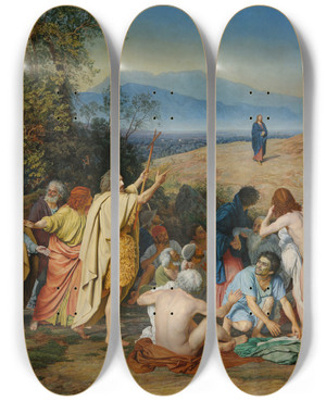 Triptych art skateboard deck of Alexander Andreyevich Ivanov  The Apparition Of Christ To The People The Apparition Of The Messiah by Alexander Andreyevich Ivanov (1806-1858)