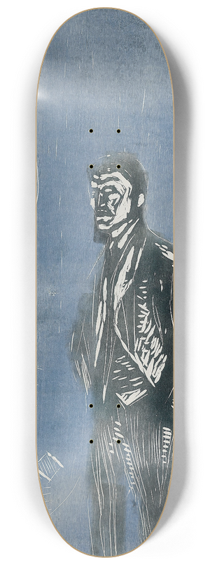 Edvard Munch - Self-Portrait in Moonlight 8.25 inch art skate deck