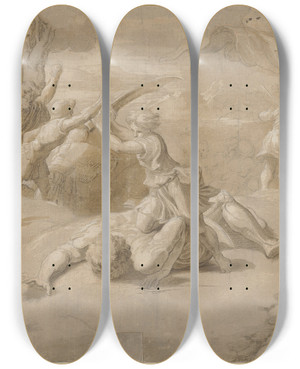 Triptych art skateboard deck of Parmigianino David And Goliath by Parmigianino (1503-1540) Triptych art skateboard deck of Parmigianino David And Goliath by Parmigianino (1503-1540)