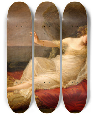Triptych art skateboard deck of Angelica Kauffmann Ariadne Abandoned By Theseus by Angelica Kauffmann (1741-1807)