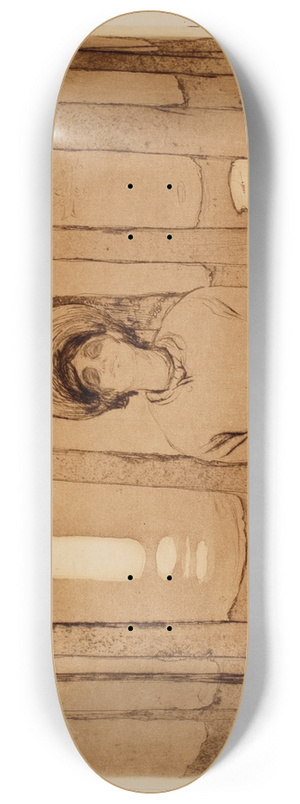 Edvard Munch - Summernight. The Voice 8.25 inch art skate deck