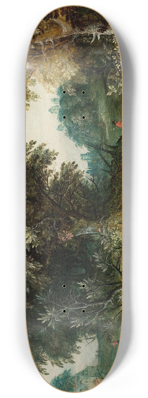 Abraham Govaerts - Forest View with Travellers 8.25 inch art skate deck