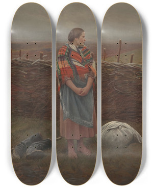 Triptych art skateboard deck of Antoni Piotrowski Homeless Woman by Antoni Piotrowski (1853-1924) Triptych art skateboard deck of Antoni Piotrowski Homeless Woman by Antoni Piotrowski (1853-1924)