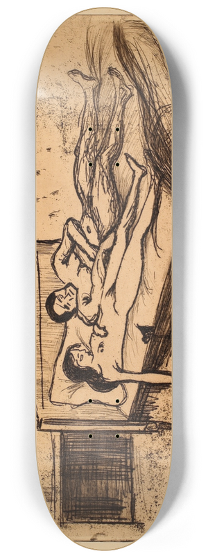 Edvard Munch - The Dead Lovers (Double Suicide) 8.25 inch art skate deck Edvard Munch - The Dead Lovers (Double Suicide) 8.25 inch art skate deck