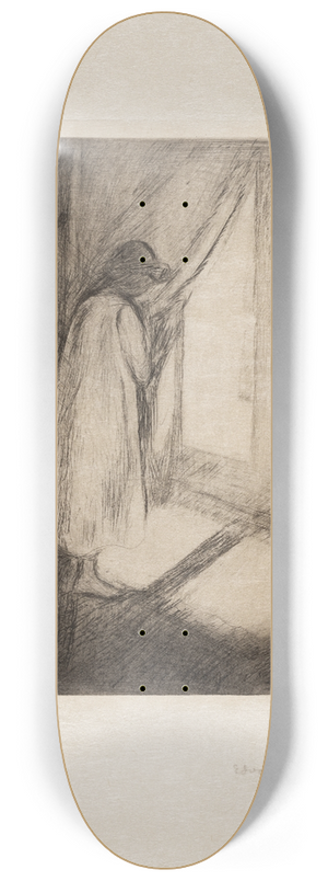 Edvard Munch - The Girl at the Window 8.25 inch art skate deck
