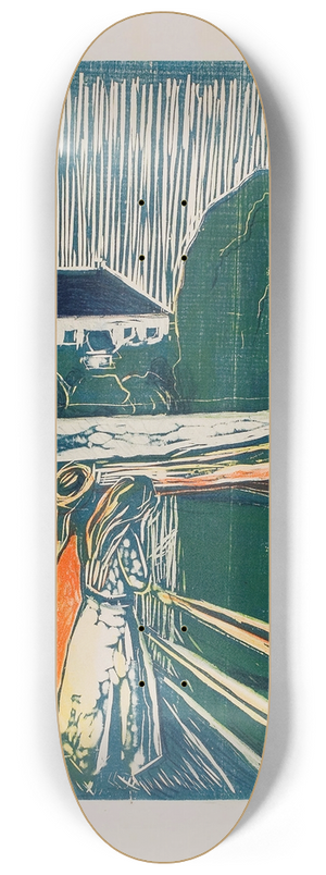 Edvard Munch - The Girls on the Bridge 8.25 inch art skate deck Edvard Munch - The Girls on the Bridge 8.25 inch art skate deck