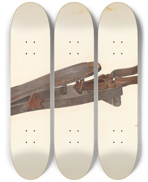 Triptych art skateboard deck of Albert Rudin Bootjack by Albert Rudin