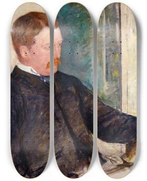 Triptych art skateboard deck of Mary Cassatt Alexander J Cassatt by Mary Cassatt (1844-1926)