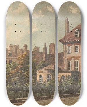 Triptych art skateboard deck of Samuel Ireland New Inn_1 by Samuel Ireland (1744-1800)