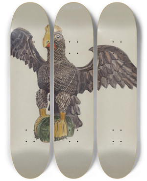 Triptych art skateboard deck of Alice Domey Eagle by Alice Domey