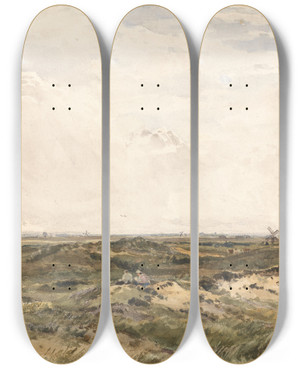 Triptych art skateboard deck of Thomas Collier Near Caistor by Thomas Collier