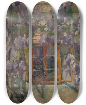 Triptych art skateboard deck of Udovt Pitthordt Garden Motif by udovt Pitthordt (1860-1946) Triptych art skateboard deck of Udovt Pitthordt Garden Motif by udovt Pitthordt (1860-1946)