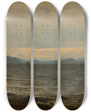 Triptych art skateboard deck of Amaldus Nielsen Grvr Bmmelen by Amaldus Nielsen (1838-1932)